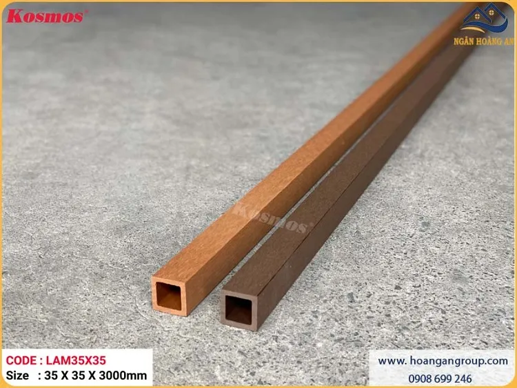 Thanh Lam Hộp Gỗ Nhựa Ngoài Trời Kosmos LAM35x35 Light Wood